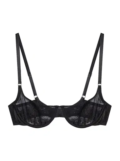 Fleur du Mal Women's Lace Balconette Bra - Black - Size 36DD | Thumbnail 1 Fleur du Mal Women's Lace Balconette Bra - Black - Size 36DD | Thumbnail 1