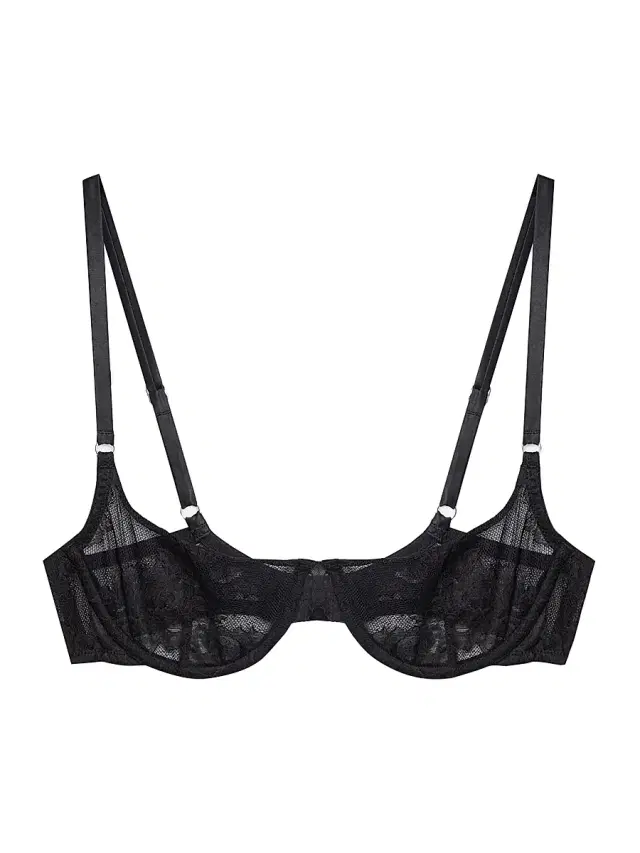 Women's Lace Balconette Bra - Black