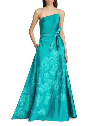Rene Ruiz Collection Women's Strapless Floral-Embroidered Gown | Thumbnail 2 Rene Ruiz Collection Women's Strapless Floral-Embroidered Gown | Thumbnail 2