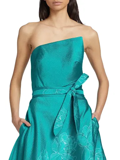 Rene Ruiz Collection Women's Strapless Floral-Embroidered Gown | Thumbnail 6 Rene Ruiz Collection Women's Strapless Floral-Embroidered Gown | Thumbnail 6