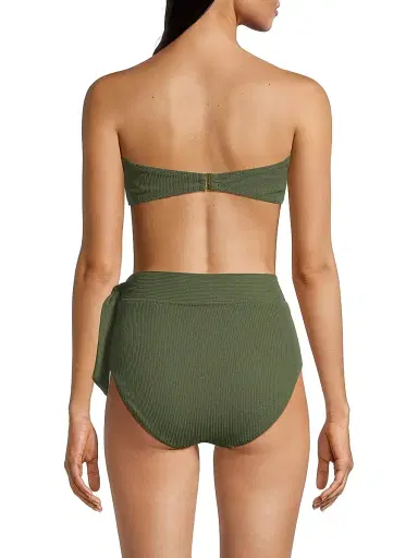 Change of Scenery Women's Cindy Bandeau U-Ring Textured Bikini Top - Olive Texture - Size Medium | Thumbnail 5 Change of Scenery Women's Cindy Bandeau U-Ring Textured Bikini Top - Olive Texture - Size Medium | Thumbnail 5