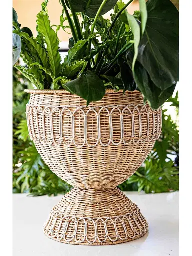 Juliska Provence Rattan Medium Urn - White Wash | Thumbnail 3