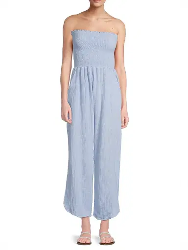 Peixoto Women's Harriet Tassel-Trimmed Smocked Jumpsuit - Cloud Blue Iris - Size Large | Thumbnail 3 Peixoto Women's Harriet Tassel-Trimmed Smocked Jumpsuit - Cloud Blue Iris - Size Large | Thumbnail 3