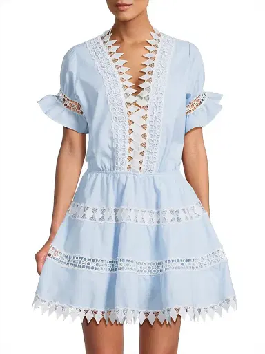Peixoto Women's Ora Embroidered Mini Dress - Blue White - Size XL | Thumbnail 3 Peixoto Women's Ora Embroidered Mini Dress - Blue White - Size XL | Thumbnail 3