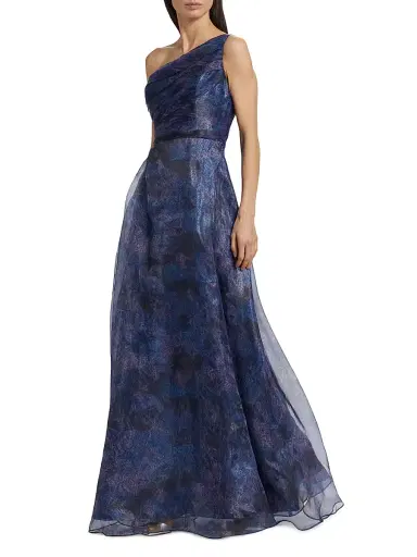 Rene Ruiz Collection Women's Floral One-Shoulder Organza Gown | Thumbnail 2 Rene Ruiz Collection Women's Floral One-Shoulder Organza Gown | Thumbnail 2