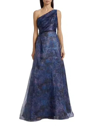 Rene Ruiz Collection Women's Floral One-Shoulder Organza Gown | Thumbnail 3 Rene Ruiz Collection Women's Floral One-Shoulder Organza Gown | Thumbnail 3