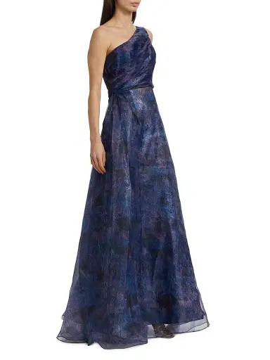 Rene Ruiz Collection Women's Floral One-Shoulder Organza Gown | Thumbnail 4 Rene Ruiz Collection Women's Floral One-Shoulder Organza Gown | Thumbnail 4