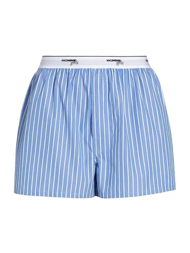 Women's Classic Stripe Boxer Shorts - Blue White Stripe