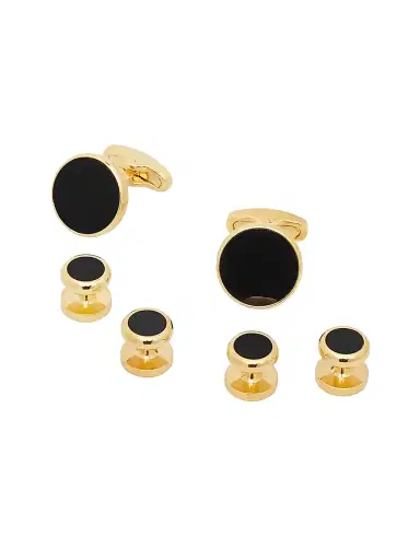 Link Up Men's Goldtone & Mother-Of-Pearl 6-Piece Cufflinks & Tuxedo Stud Set - Black Gold | Thumbnail 1 Link Up Men's Goldtone & Mother-Of-Pearl 6-Piece Cufflinks & Tuxedo Stud Set - Black Gold | Thumbnail 1