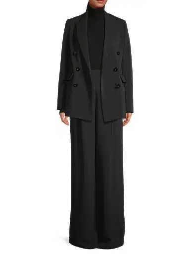 Toccin Women's Mia Double-Breasted Blazer - Jet | Thumbnail 2 Toccin Women's Mia Double-Breasted Blazer - Jet | Thumbnail 2