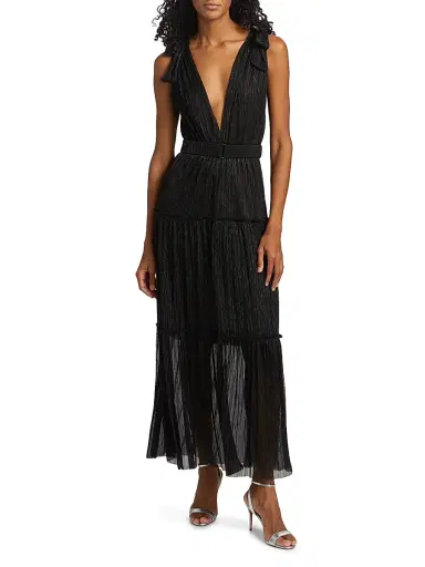 Sabina Musáyev Women's Helena Metallic Tiered Maxi Dress | Thumbnail 3