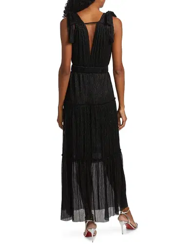 Sabina Musáyev Women's Helena Metallic Tiered Maxi Dress | Thumbnail 5