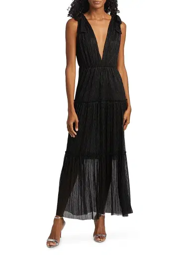Sabina Musáyev Women's Helena Metallic Tiered Maxi Dress | Thumbnail 6