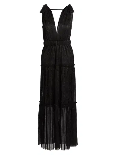 Sabina Musáyev Women's Helena Metallic Tiered Maxi Dress | Thumbnail 1