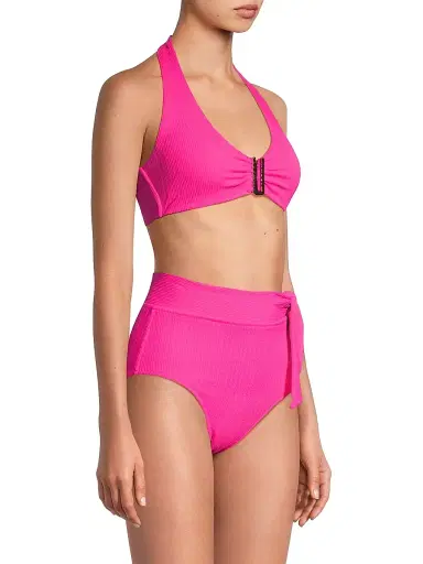 Change of Scenery Women's Melissa Halter U-Ring Bikini Top - Shocking Pink | Thumbnail 4