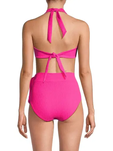 Change of Scenery Women's Melissa Halter U-Ring Bikini Top - Shocking Pink | Thumbnail 5