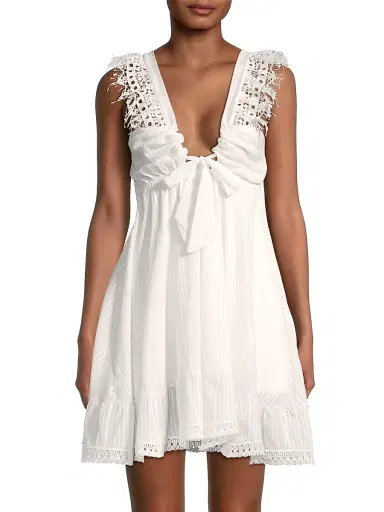 Peixoto Women's Farrah Lace Trim Mini Dress - Ferra Stripe - Size XL | Thumbnail 3