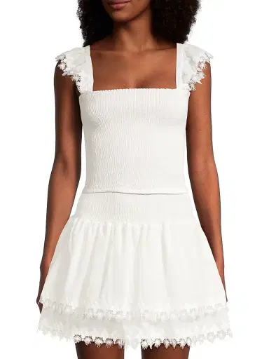 Peixoto Women's Mariel Smocked Tank Top - White - Size XL | Thumbnail 3 Peixoto Women's Mariel Smocked Tank Top - White - Size XL | Thumbnail 3