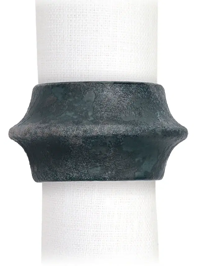 L'Objet 4-Piece Terra Cuff Napkin Rings - Aged Iron
