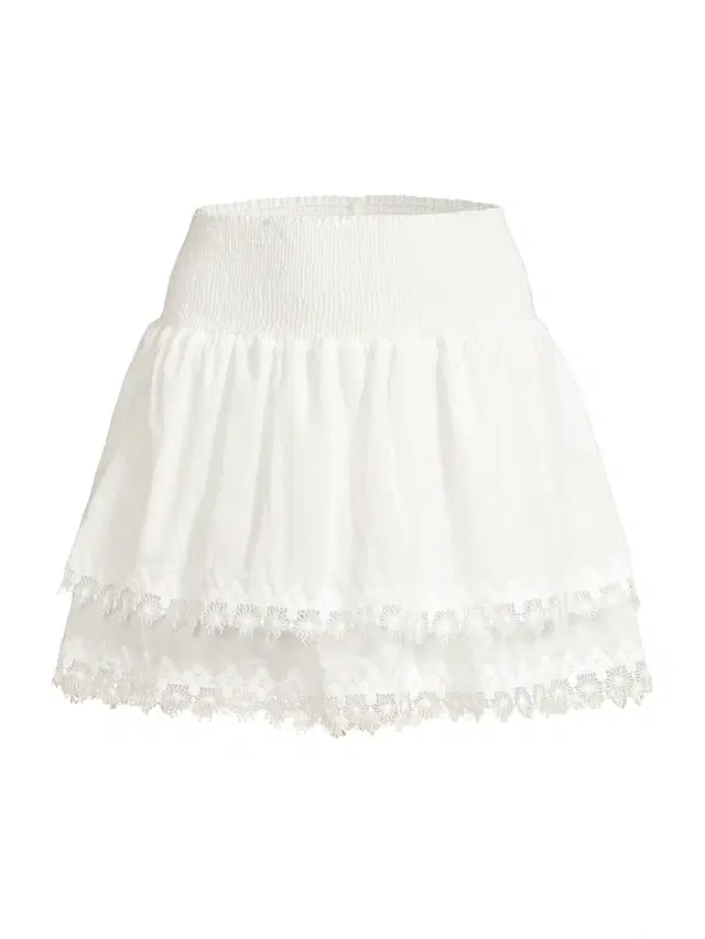 Peixoto Women's Belle Smocked Tiered Miniskirt - White