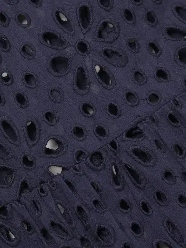 Change of Scenery Women's Kelly Cotton Eyelet Cover-Up Dress - Navy - Size Medium | Thumbnail 6
