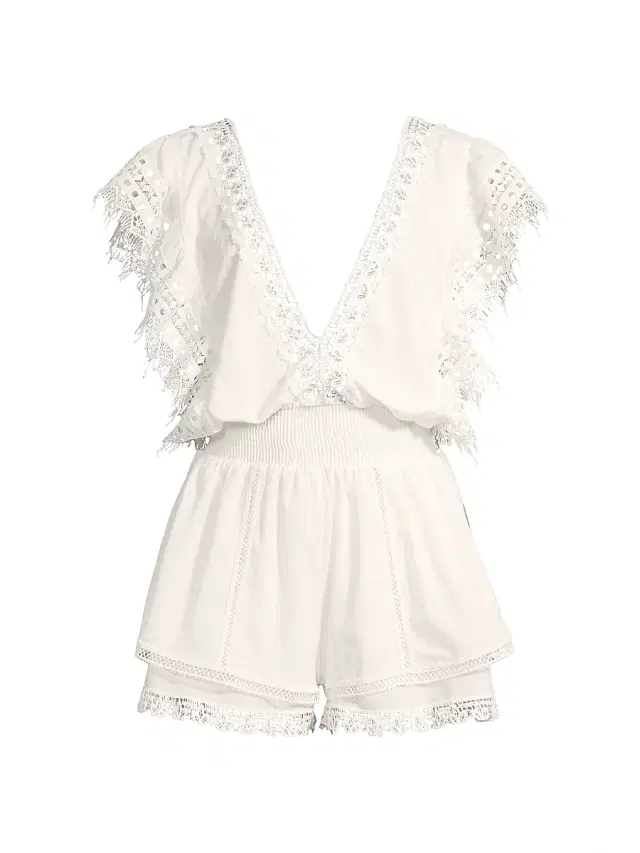 Peixoto Women's Raja Lace-Trimmed Romper - White