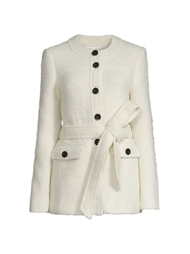 Toccin Women's Elaine Collarless Belted Jacket -