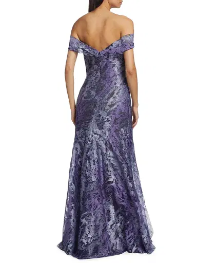 Rene Ruiz Collection Women's Metallic Off-The-Shoulder Mermaid Gown | Thumbnail 5 Rene Ruiz Collection Women's Metallic Off-The-Shoulder Mermaid Gown | Thumbnail 5