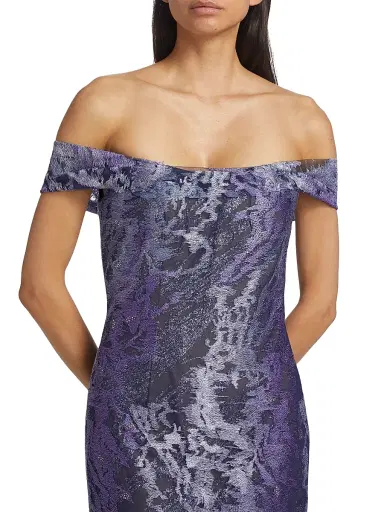 Rene Ruiz Collection Women's Metallic Off-The-Shoulder Mermaid Gown | Thumbnail 6 Rene Ruiz Collection Women's Metallic Off-The-Shoulder Mermaid Gown | Thumbnail 6