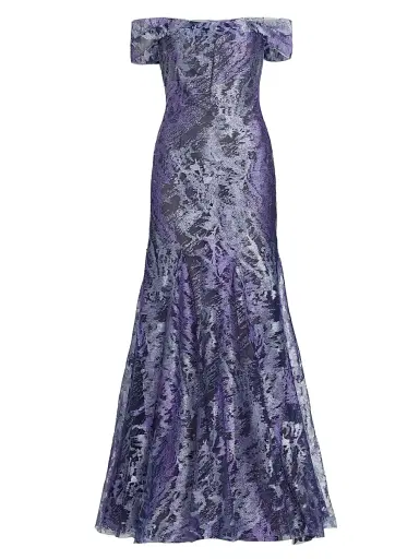 Rene Ruiz Collection Women's Metallic Off-The-Shoulder Mermaid Gown | Thumbnail 1 Rene Ruiz Collection Women's Metallic Off-The-Shoulder Mermaid Gown | Thumbnail 1