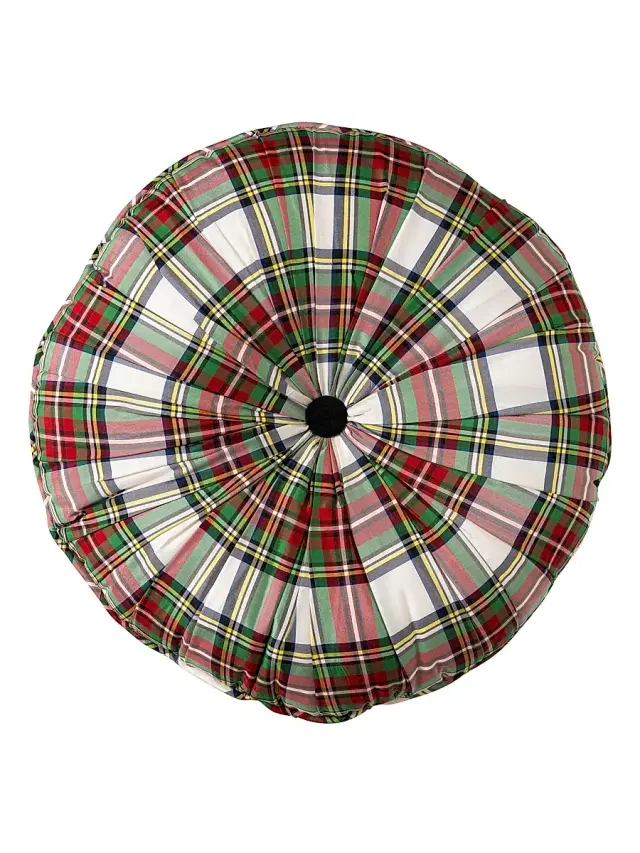 Juliska Stewart Tartan Round Throw Pillow - Green