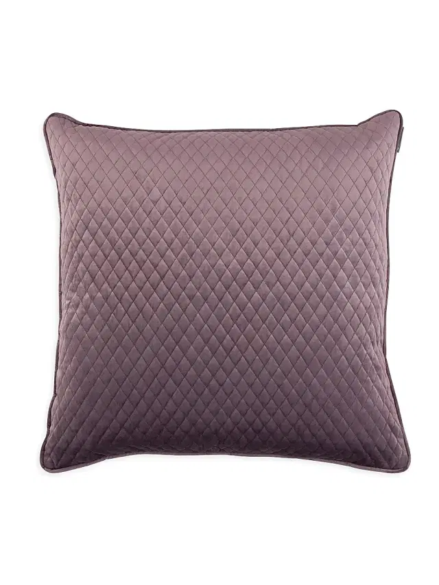 Lili Alessandra Valentina Velvet Quilted Pillow - Raisin