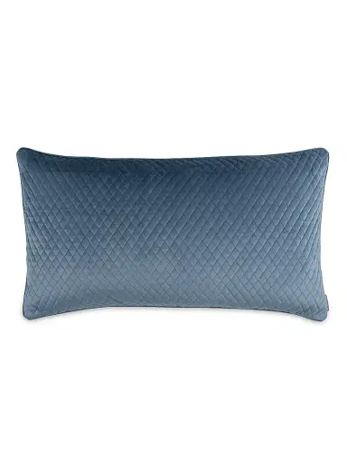 Lili Alessandra Valentina Velvet Quilted Pillow - Smokey Blue King | Thumbnail 3