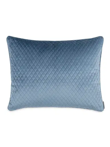 Lili Alessandra Valentina Velvet Quilted Pillow - Smokey Blue King | Thumbnail 4
