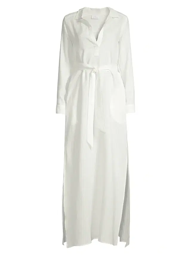 Pour Les Femmes Women's Linen Maxi Shirtdress - Cream