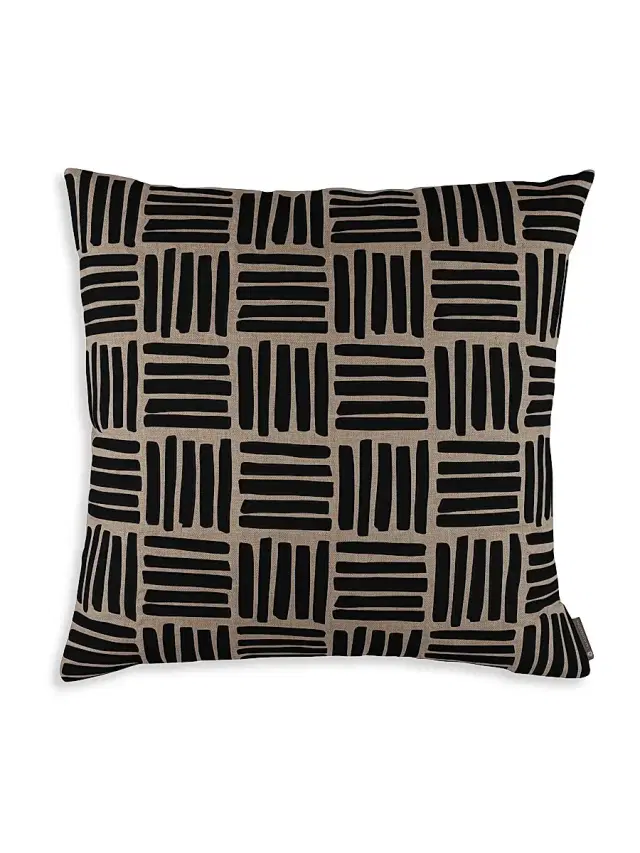 Aspen Square Pillow - Natural And Black