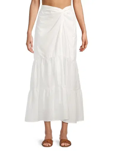 Peixoto Women's Valentina Cotton Maxi Skirt - White Lotus - Size XL | Thumbnail 3
