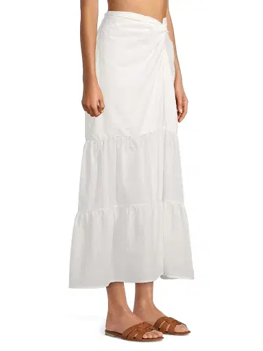 Peixoto Women's Valentina Cotton Maxi Skirt - White Lotus - Size XL | Thumbnail 4
