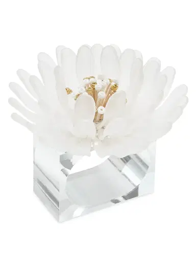 Kim Seybert Cosmos 4-Piece Napkin Ring Set - White Gold | Thumbnail 2 Kim Seybert Cosmos 4-Piece Napkin Ring Set - White Gold | Thumbnail 2