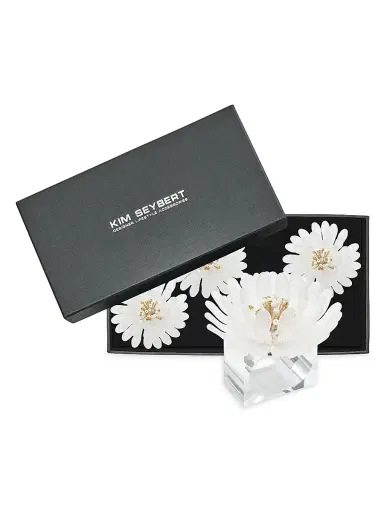 Kim Seybert Cosmos 4-Piece Napkin Ring Set - White Gold | Thumbnail 1 Kim Seybert Cosmos 4-Piece Napkin Ring Set - White Gold | Thumbnail 1