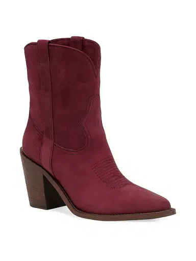 Partlow Women's Leigh Anne 90MM Suede Ankle Booties - Bordeaux - Size 11 | Thumbnail 2