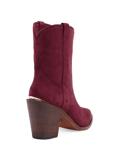 Partlow Women's Leigh Anne 90MM Suede Ankle Booties - Bordeaux - Size 11 | Thumbnail 3
