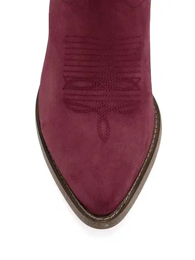 Partlow Women's Leigh Anne 90MM Suede Ankle Booties - Bordeaux - Size 11 | Thumbnail 5