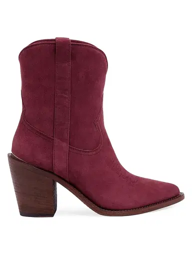 Partlow Women's Leigh Anne 90MM Suede Ankle Booties - Bordeaux - Size 11 | Thumbnail 1