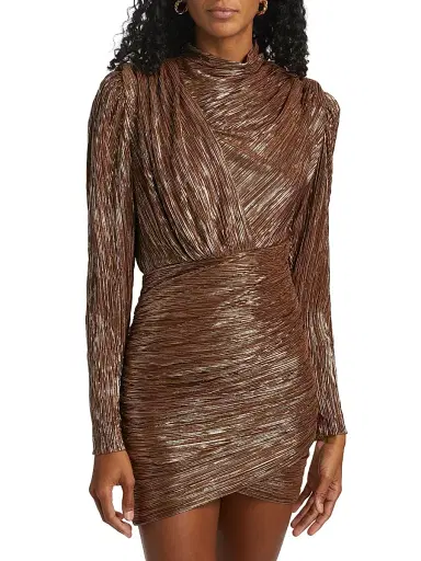 Sabina Musáyev Women's Maya Foil Pleated Knit Minidress | Thumbnail 3