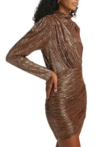 Sabina Musáyev Women's Maya Foil Pleated Knit Minidress | Thumbnail 4