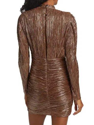 Sabina Musáyev Women's Maya Foil Pleated Knit Minidress | Thumbnail 5