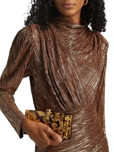 Sabina Musáyev Women's Maya Foil Pleated Knit Minidress | Thumbnail 6