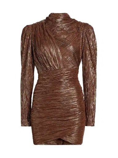 Sabina Musáyev Women's Maya Foil Pleated Knit Minidress | Thumbnail 1