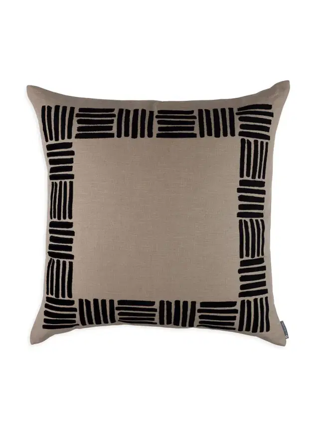 Rain Natural Hemp Pillow - Natural And Black